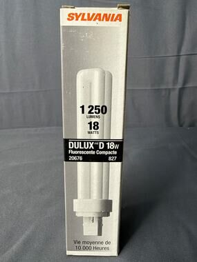 Sylvania Dulux D 18 Watt Compact Fluorescent Lamp 827 20676 NIB